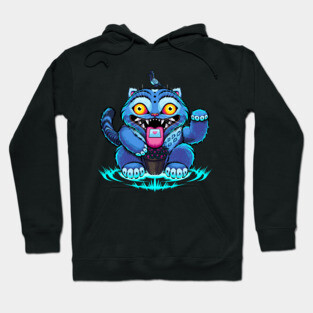 Blue Derpy Money Tiger Hoodie