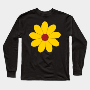 Bold Yellow Bloom – Minimalist Flower Design Long Sleeve T-Shirt