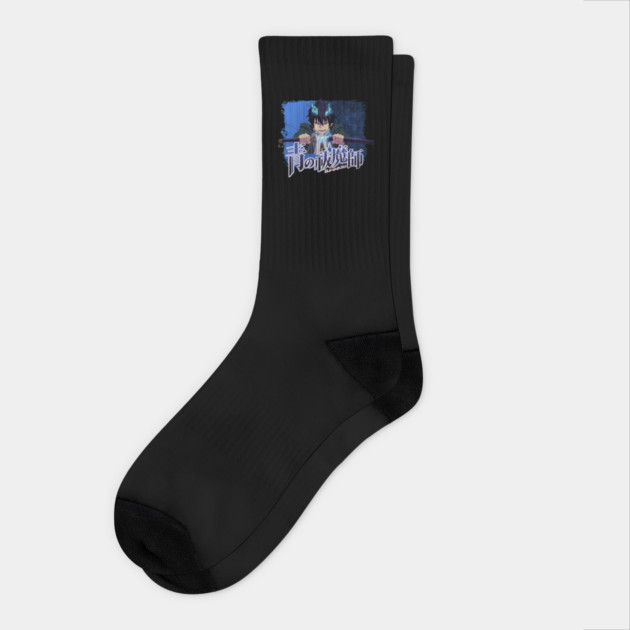 Blue Exorcist Rin Flames Art Socks by Otaku Vibes
