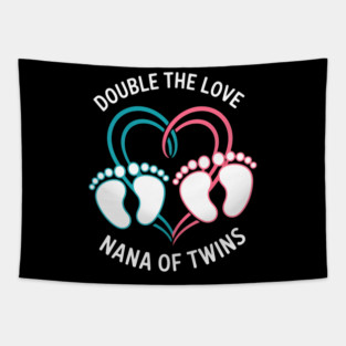 Double The Love New Nana Grandma Of Twins Reveal Tapestry