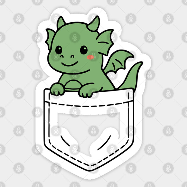 Cute Baby Dragon Pocket Pal Fantasy Creature Sticker by Yesteeyear