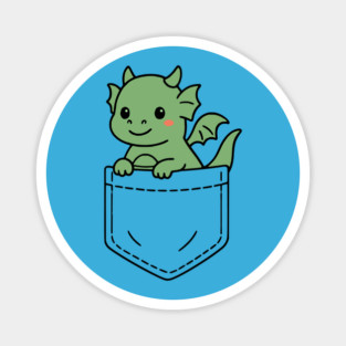 Cute Baby Dragon Pocket Pal Fantasy Creature Magnet