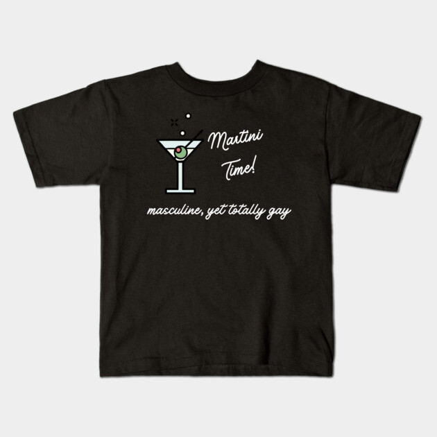 Martini Time Kids T-Shirt by Low Life Shirts