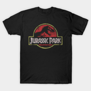 Jurassic Park Classic Retro Red Distressed Logo - diedad #8912 T-Shirt