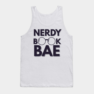 Nerdy Book Bae with Dark Letters Tank Top