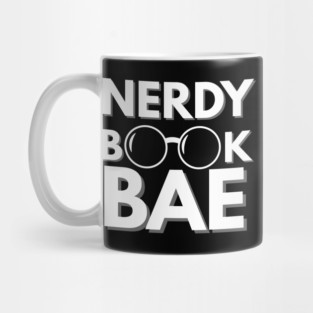 Nerdy Book Bae with White Letters Mug