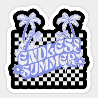 Endless Summer Checkered Board Aesthetic Summer Themed Sticker