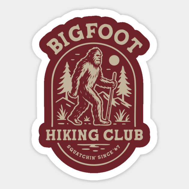 Bigfoot Hiking Club Sticker by stayfrostybro