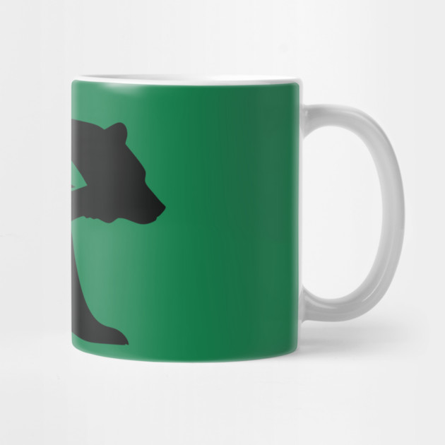 Grizzly Bear with Mountain Forest Silhouette – Minimalist Nature Design by DonWillisJrArt