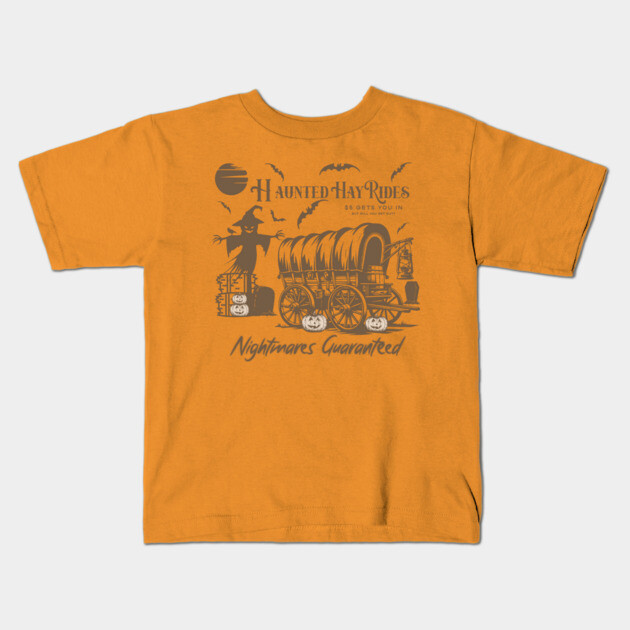 Haunted HayRides Kids T-Shirt by casualteesinc