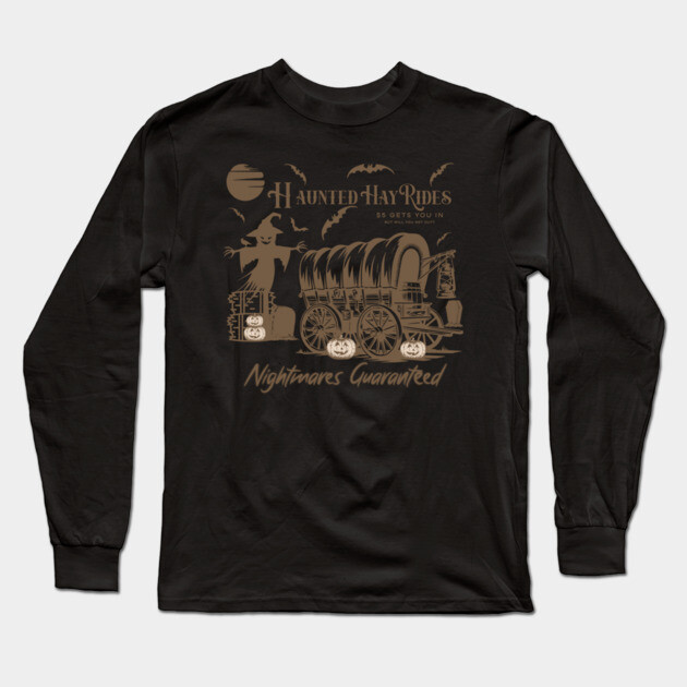 Haunted HayRides Long Sleeve T-Shirt by casualteesinc