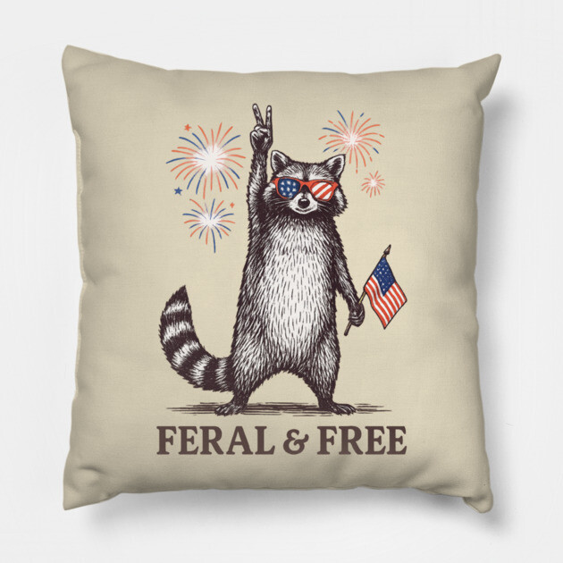 Feral & Free Pillow by Litehouse Tees