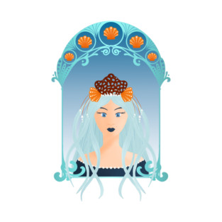 Lady of the sea - art nouveau portrait T-Shirt