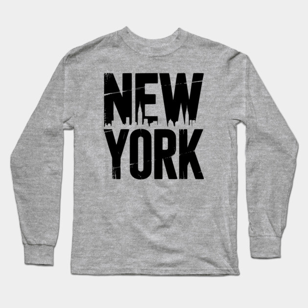 New York black design Long Sleeve T-Shirt by UrbanLifeApparel