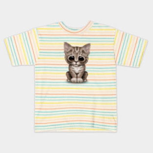 Cute Brown Tabby Kitten Kids T-Shirt