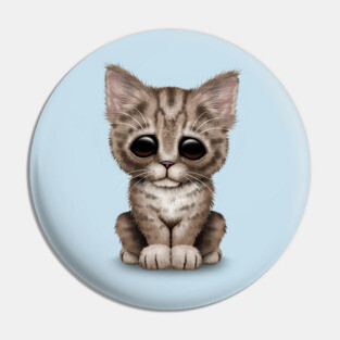 Cute Brown Tabby Kitten Pin