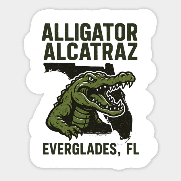 Alligator Alcatraz Everglades Florida Vintage Outdoor Badge Magnet by ArtistTee ⭐⭐⭐⭐⭐