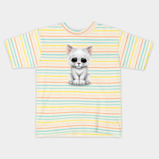 Cute White Kitten Cat Kids T-Shirt