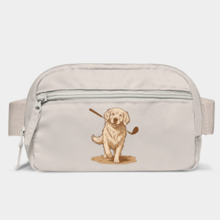 Golden Retriever Golfer – Vintage Sepia Dog Art Bag