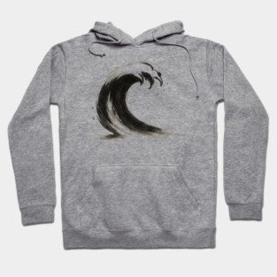 Ink Wave – Bold Minimalist Ocean Design Hoodie