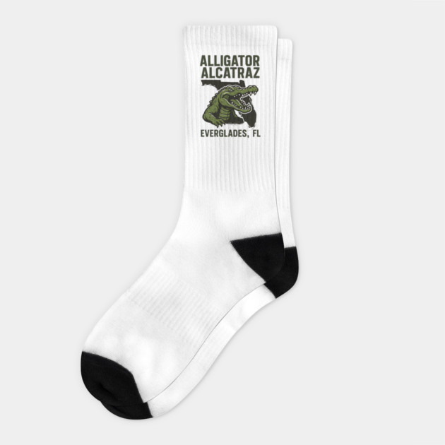 Alligator-Alcatraz-Everglades-Florida Socks by ArtistTee ⭐⭐⭐⭐⭐
