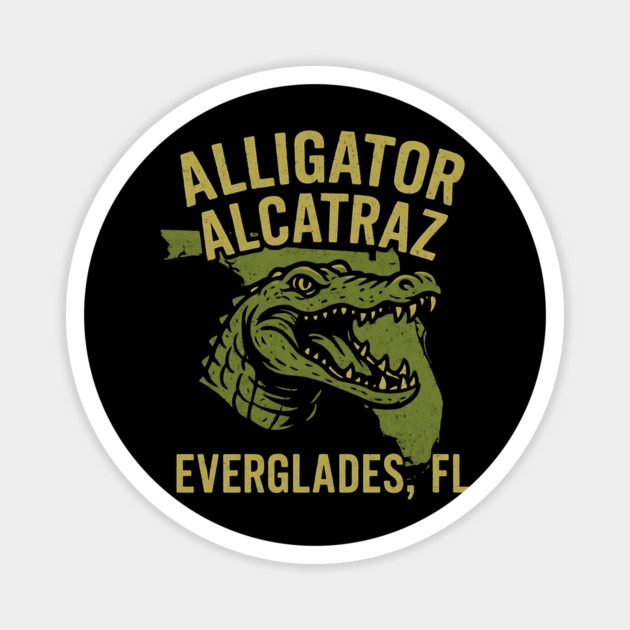 Alligator Alcatraz Florida Everglades Retro Adventure Badge Magnet by ArtistTee ⭐⭐⭐⭐⭐