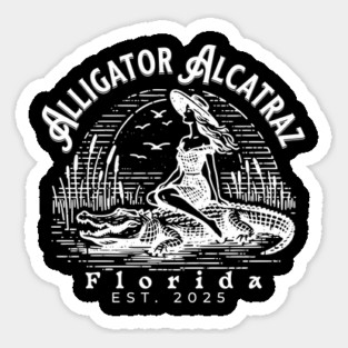 Alligator Alcatraz Florida Retro Pin-Up Swamp Vintage Design Sticker