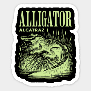 Alligator Alcatraz Vintage Swamp Wildlife Florida Badge Sticker