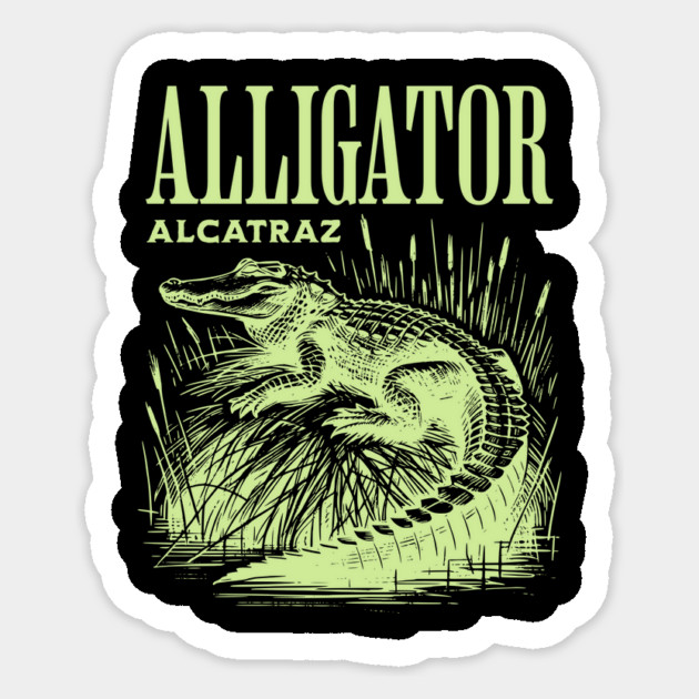 Alligator Alcatraz Vintage Swamp Wildlife Florida Badge Sticker by ArtistTee ⭐⭐⭐⭐⭐