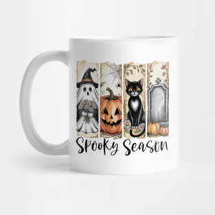 Spooky Season Vintage Halloween Ghost Coquette Fall Pumpkin Mug