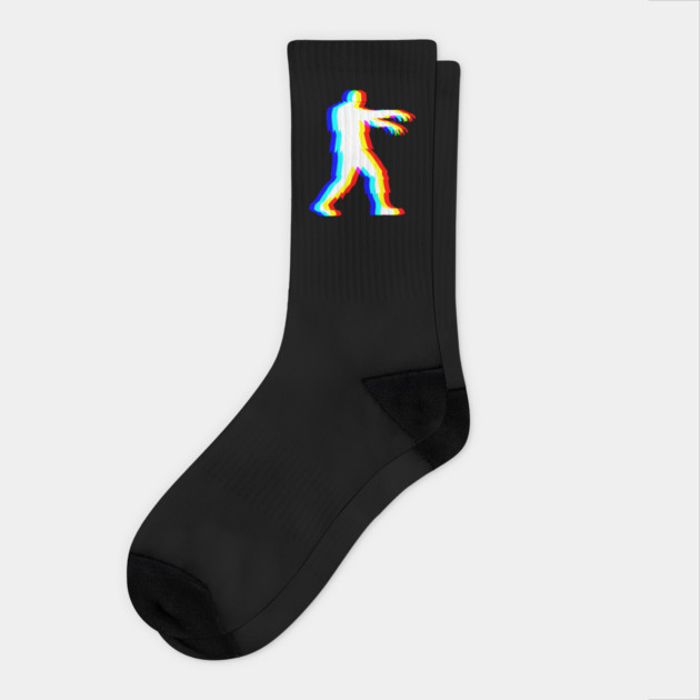 EDM Undead Colorful Trippy Glitchy Vaporwave Horror Zombie design Socks by Luxinda
