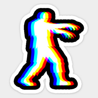 EDM Undead Colorful Trippy Glitchy Vaporwave Horror Zombie design Sticker