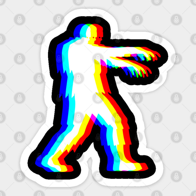 EDM Undead Colorful Trippy Glitchy Vaporwave Horror Zombie design Sticker by Luxinda