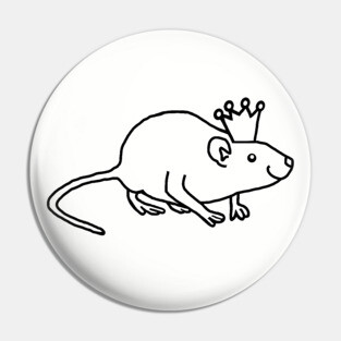 Minimal Rat wearing a Crown Pin
