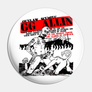 Gg Allin Outlaw Scum Vintage - chasomun #16 Pin