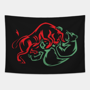 Bull vs Bear Tapestry