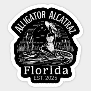 Alligator-Alcatraz-Florida-Retro-Pin-Up-Swamp-Vintage-Design Sticker