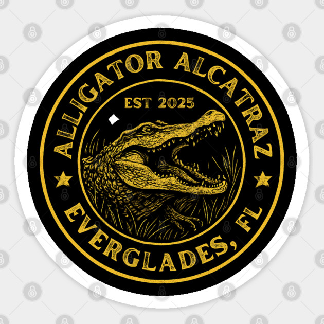 Alligator-Alcatraz Sticker by Creatifly Graphic Tees