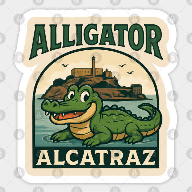 Alligator-Alcatraz Sticker by Creatifly Graphic Tees