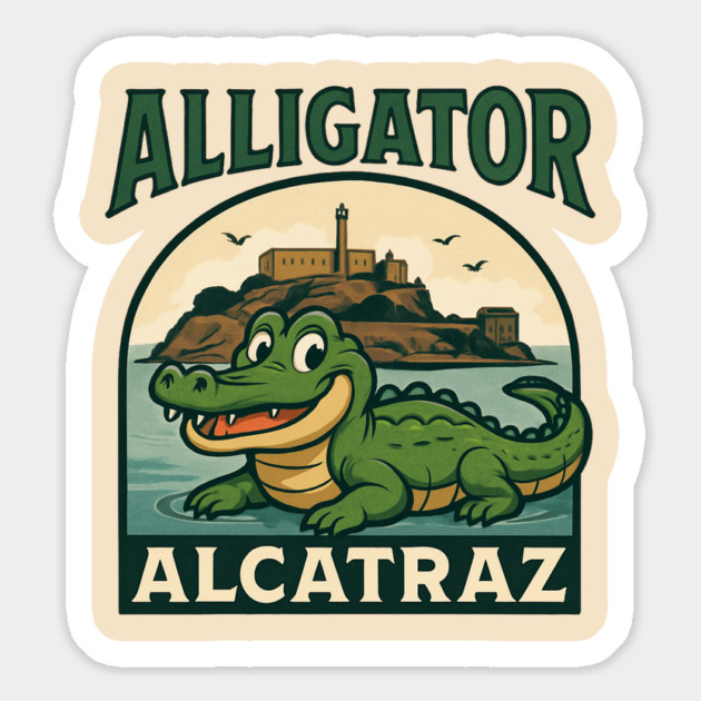 Alligator-Alcatraz Magnet by Creatifly Graphic Tees