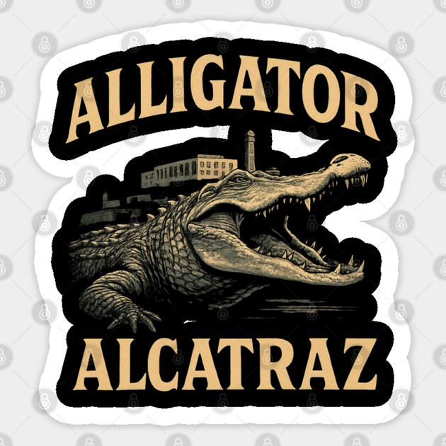 Alligator-Alcatraz Sticker by Creatifly Graphic Tees
