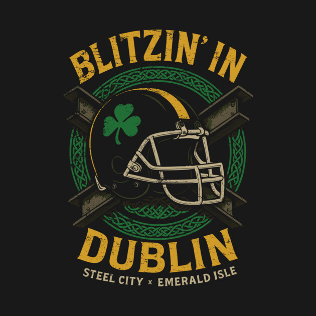 Blitzin’ in Dublin: Pittsburgh x Ireland Football Tee T-Shirt