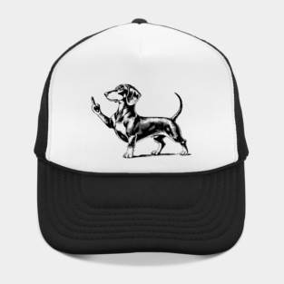 Funny Rude Dachshund Middle Finger, Funny Dachshund  Mom Hat