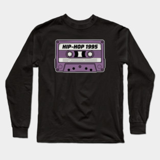 Vintage Cassette - Purple Tape Hip-Hop 1995 Long Sleeve T-Shirt