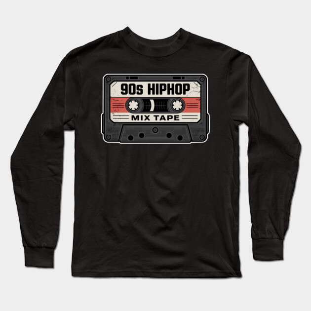 Vintage Cassette - 90s Hiphop Mix tape Long Sleeve T-Shirt by UrbanLifeApparel