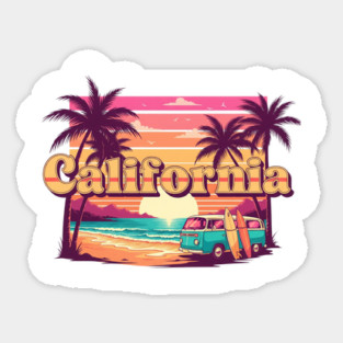 California Sunset Vibes Sticker