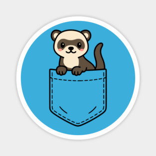 Funny Ferret Pocket Pal Cute Pet Mustelid Animal Magnet