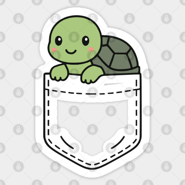 Funny Pet Turtle Pocket Pal Cute Turtle Reptile Pet Sticker by Yesteeyear