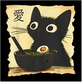 Japanese Kawaii Anime Cat Posters and Art