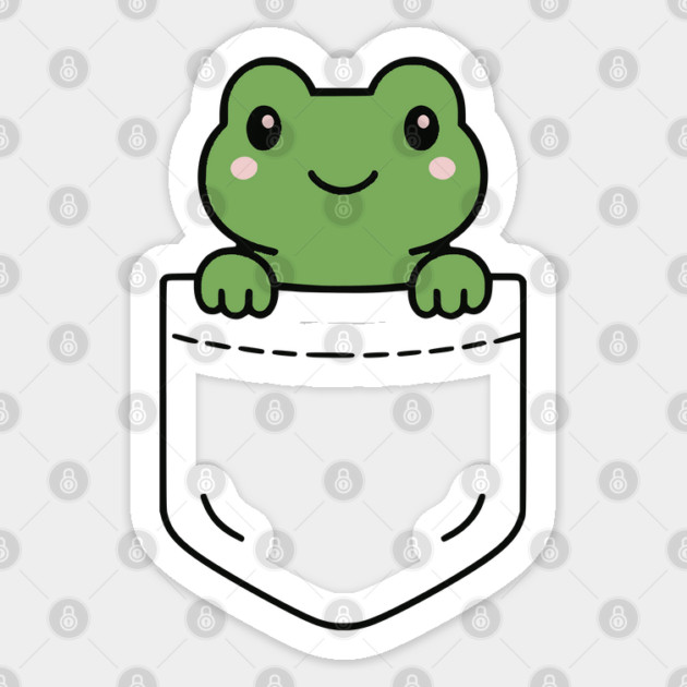 Funny Frog Pocket Pal Cute Amphibian Nature Frog Vibes Sticker by Yesteeyear